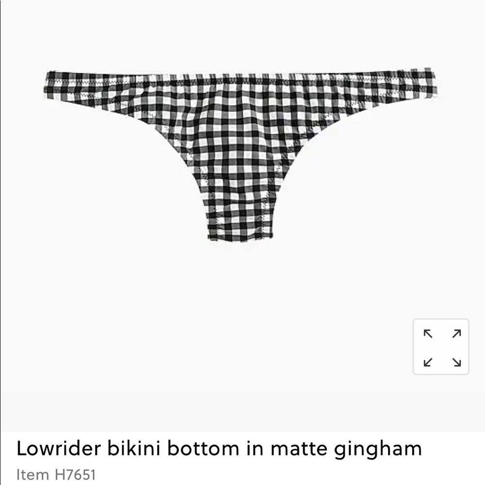J.Crew Lowrider bikini bottom in matte gingham